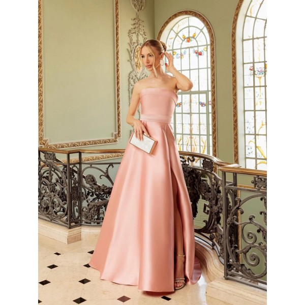 Vestido de Festa Longo Tomara que Caia Rosa